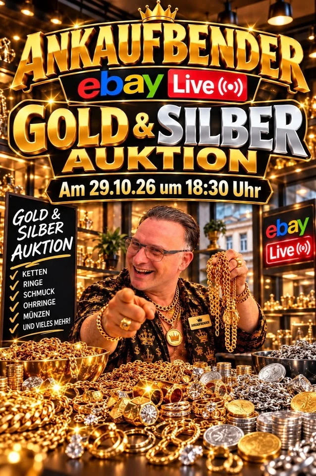 💰 Gold-, Silber- & Schmuck-LIVE-Auktion ✨ 29.10.26 ab 18:30 Uhr!