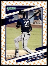 2021 DONRUSS CHRISTIAN YELICH 200a MINT ON FIRE 58/75 BASEBALL MILWAUKEE BREWERS