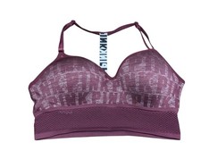 PINK Victoria  s Secret Sports Bra Wireless Padded Racerback Women  s L Burgundy