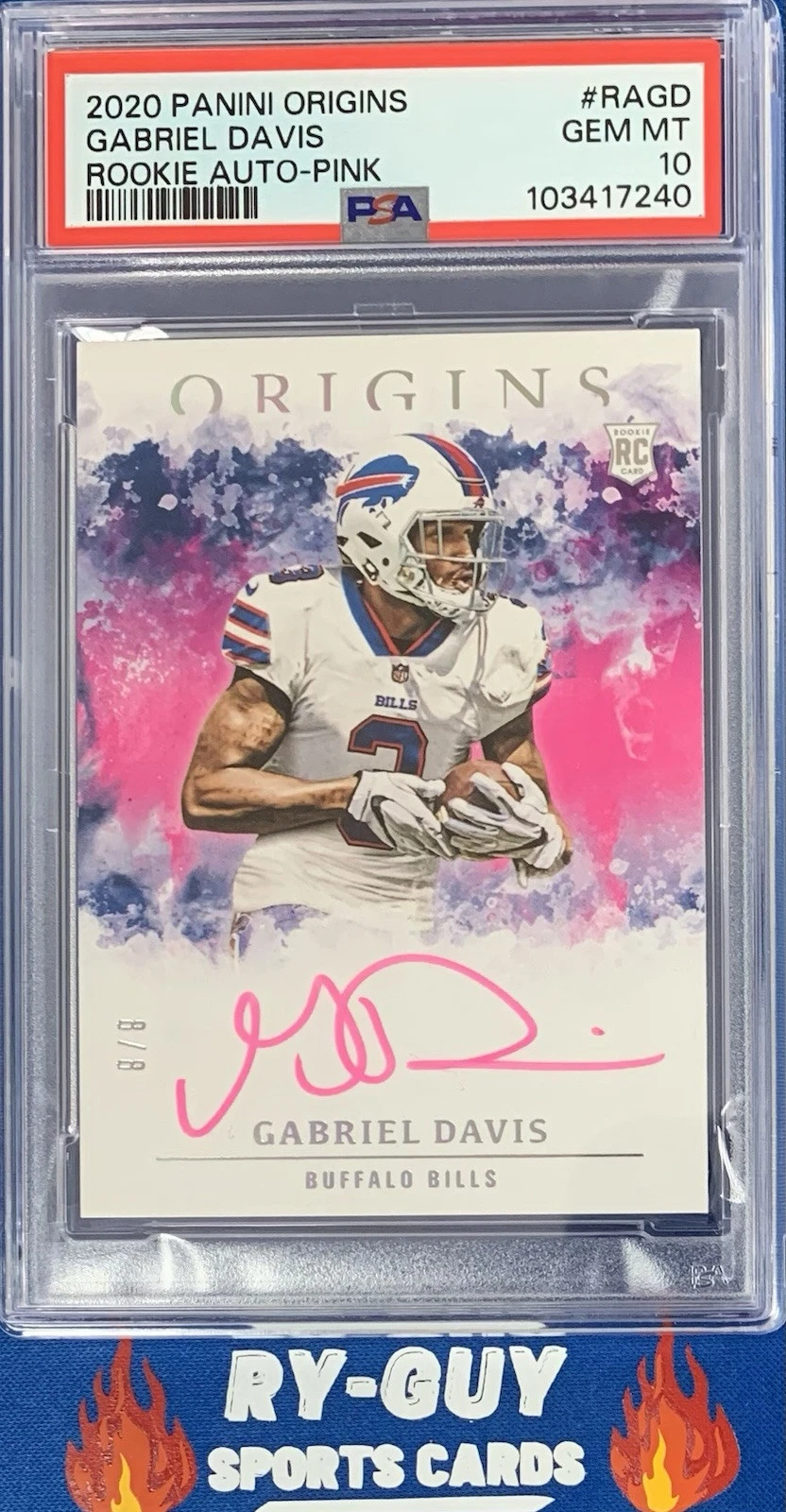 Gabriel Davis Panini Origins Rookie Autographs #RAGD Pink