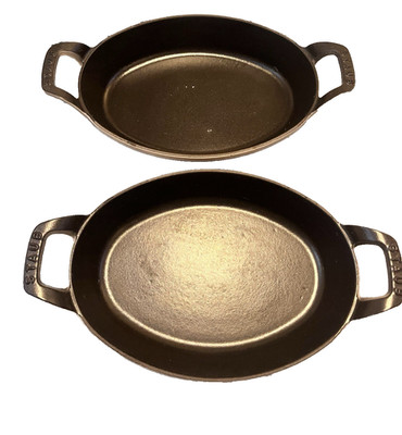 Staub Made In France Mini Oval Schwarz Gratin Pfanne 10,5 x 7'' - 2er Set