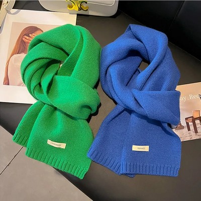 Damen Wollschal 100% Kaschmir Winter Warm Weich Einfarbig Dicker Kaschmir Schal