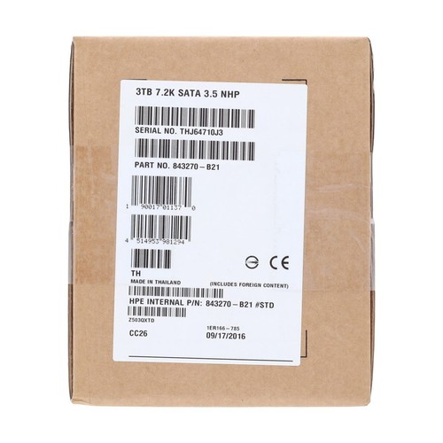 HP 843270-B21D Hard Drive 3TB 3.5inch 7.2K NHP SATA Midline 6Gbps HDD