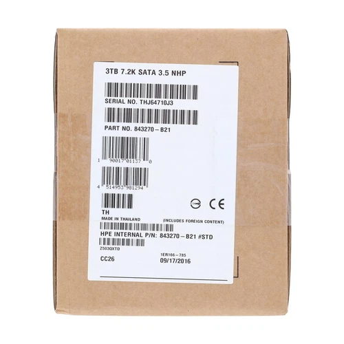 HPE 3TB 7.2K SATA Hard Drive - 843270-B21