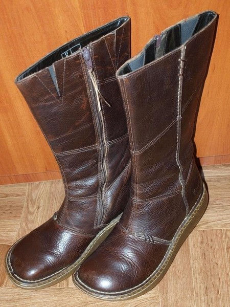 Women Dr. Martens Boots Brown Leather 39 #3K7O