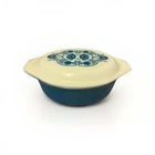 Vintage Pyrex Blue Horizon #043 Oval Casserole Dish w/Lid 1 1/2 Quart (1.5 Qt)