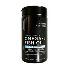 Sports Research Triple Strength Omega-3 Fish Oil, 150 Fish Softgels