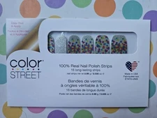 Color Street Nail Polish Strips- Frontline Heroes - Sliver Rainbow Dot Glitter