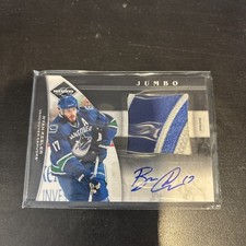 2011-12 panini limited jumbo patch auto /10 ryan kesler
