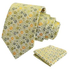 Mens 3.15inches Exquisite Floral Tie with Small Flower D142-sage Green gray