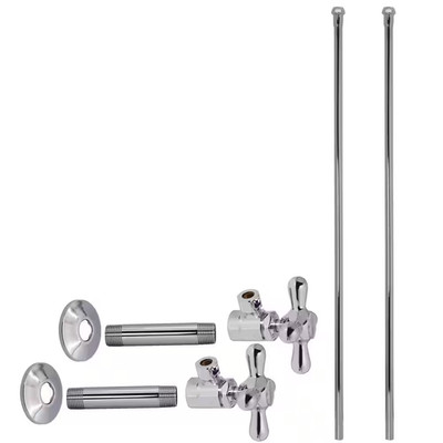 1/2 In. IPS X 3/8 In. OD X 20 In. Bullnose Dual Supply Line Kit with Cross Handl
