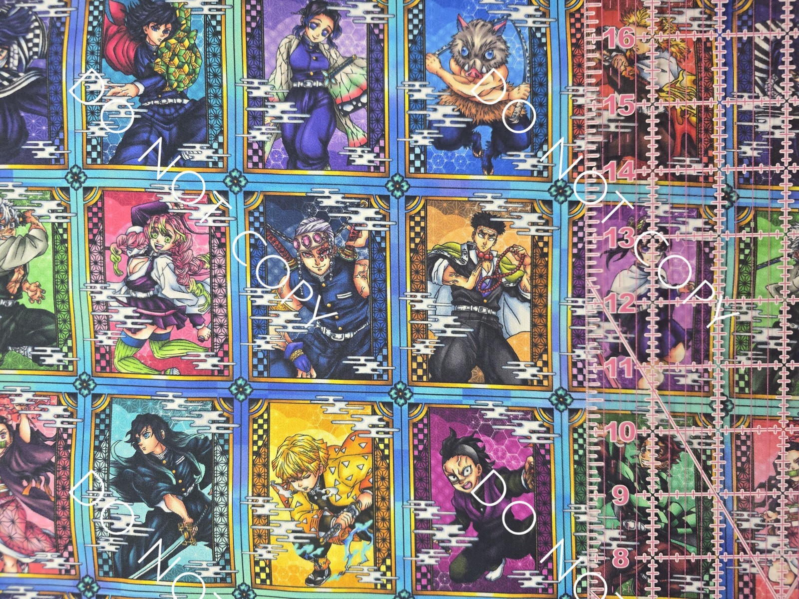 Custom 100% Cotton Woven Fabric Anime Demon Slayer Frames By The 1/4 Yard 9x56