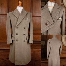 Double Breasted Men's Overcoat Winter Warm Wool Blend Long Jacket Casual Wear