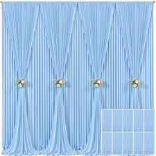 10 Panels Baby Blue Backdrop Curtain 50FTx10FT W5'xH10', 10 Panels ,