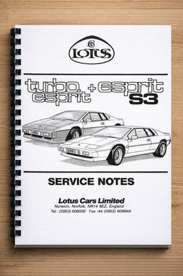 LOTUS TURBO ESPRIT & ESPRIT S3 SERVICE NOTES WORKSHOP MANUAL 80 - 87