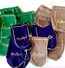 LOT of 11 Crown Royal Whiskey Drawstring Bags 8-9" Green Brown Purple