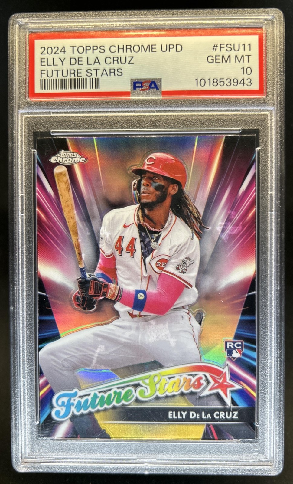 2024 Topps Chrome Update Elly De La Cruz Future Stars RC #FSU-11 Reds PSA 10 view 1