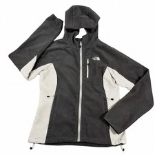 The North Face Full Zip Fleece Hooded Jacket Gray Medium Women Hiking Gorpcore