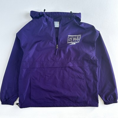 Champion Pack N Go 1/2 Zip Hood Windbreaker Jacket Men XL Purple Packable Retro