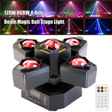 120W RGBW 4-Arm Beam Magic Ball Stage Light Laser LED Moving Head Disco DMX DJ