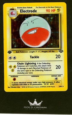 Electrode - Jungle Set 1st EDITION 2/64 1999 Rare Holo Pre-Grade: 8.4 Near Mint