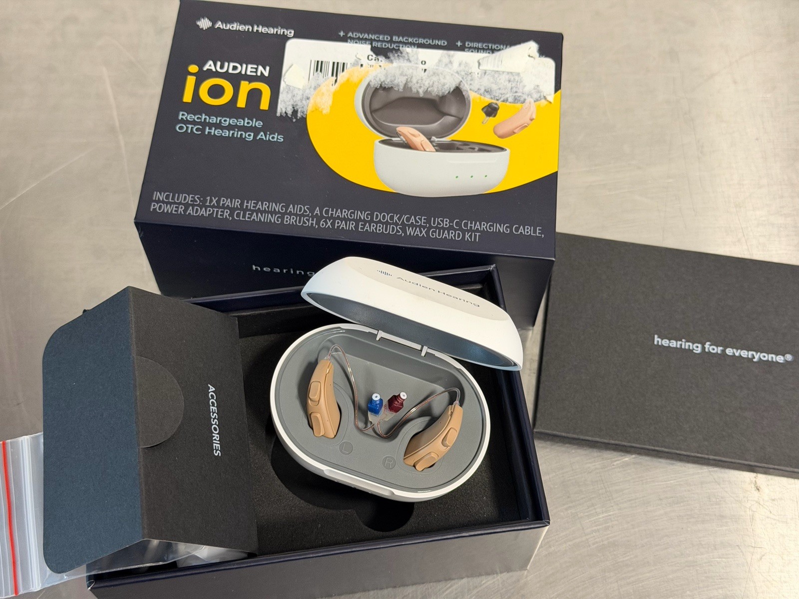 Audien ION Wireless Rechargeable OTC Hearing Aid, Premium Comfort, Invisible