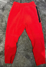 Nike Unisex Kids Red Jogger Trousers XL Drawstring Tapered Zip Pocket