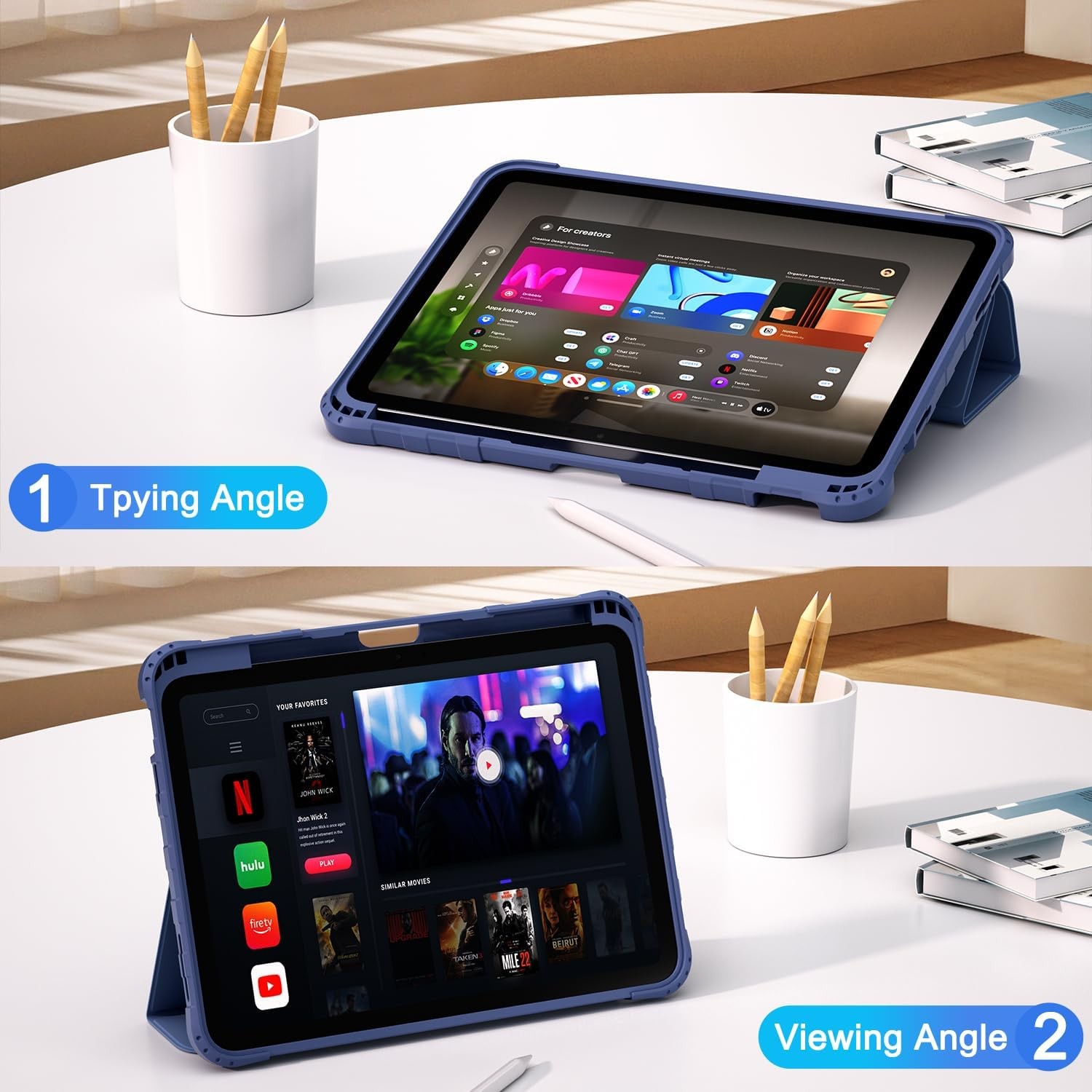 Custodia iPad A16 11/10. Gen 2025/2022, antiurto, magnete, wake/sleep, portapenne foto 5