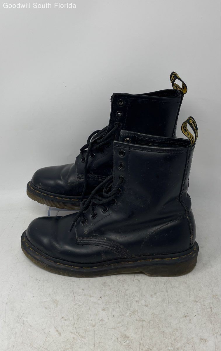 Dr. Martens Womens 11821 Black Leather Lace-Up Combat Boots Size 7