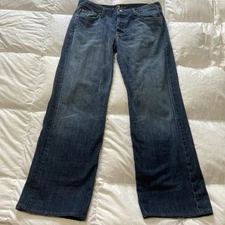 7 For All Mankind Mens Standard Button Fly Med Wash Jeans 36x32 Wide Leg