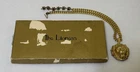 Vintage 1960s Miriam Haskell Gold LION HEAD Pendant on Chain IN ORIGINAL BOX