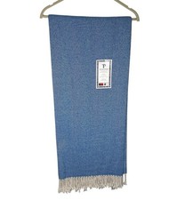 Texteis Penedo THROW Blanket Coastal Blue 50 x70 100% Cotton Portugal New