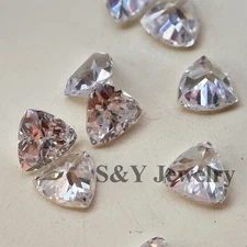 Assorted Sizes 3x3mm-10x10mm 20pcs Trillion White Loose Cubic Zirconia Gemstone