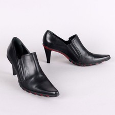 Second Hand Baldinini Ankle Boots Black Leather US Size 6 Italy