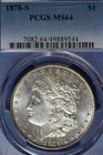 1878 S PCGS MS64 MORGAN SILVER DOLLAR #B50443 — photo 1