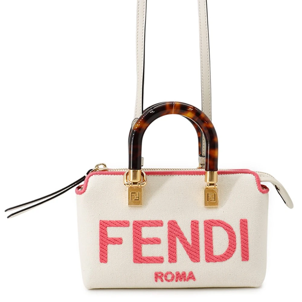 Fendi — FENDI By the way Size Mini Canvas White/Pink 8BS067 ANVG