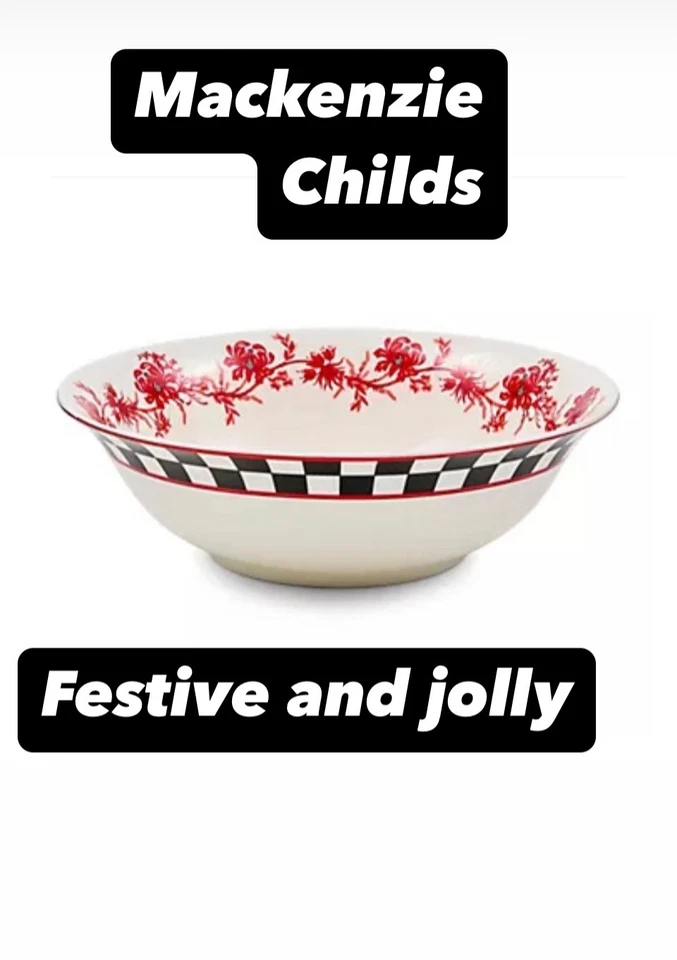 Mackenzie Childs Christmas executive serving bowl for Christmas dinner - Image 2 of 4