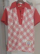 Vtg 70s King Louie Bowling Shirt Size 38 Knit AMF Bowling USA