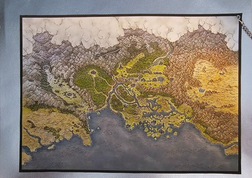 Eiyuden Chronicles Hundred Heroes Custom Made Cloth Map of the lands of Allraan - Picture 2 of 5