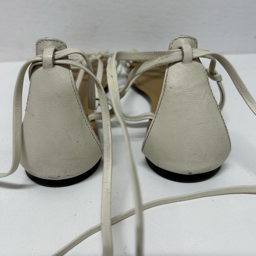 Seltene J. Crew Leder Nalo Knoten Gladiator Sandalen flach weiß 9 Stil G4105 Casua - Bild 5 von 11