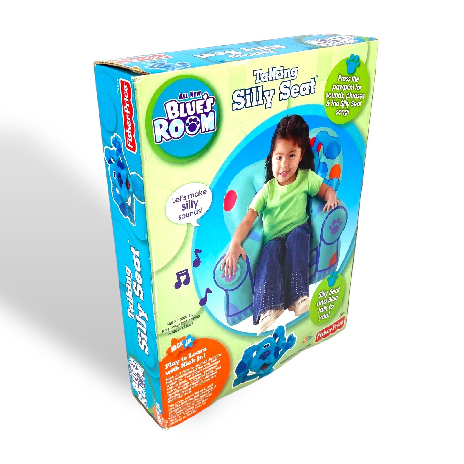Fisher Price Blues Clues Talking Silly Seat Inflatable Chair Vintage Sealed 2003