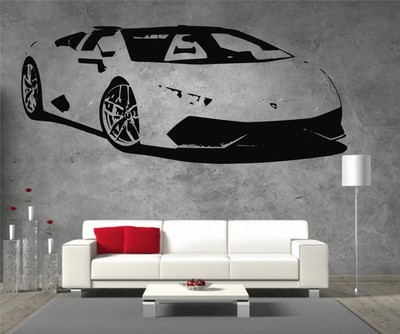 Lamborghini Aventador Vinyl Sticker Wall Art Boys Bedroom Garage Play