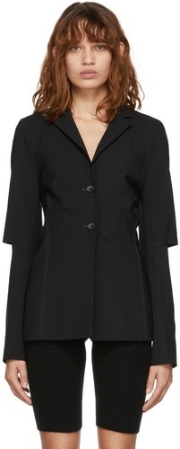 JACQUEMUS Melo Cutout Stretch-Wool Black Blazer, Size 40 FR, 8 US, 12 UK, NWT - Picture 2 of 17