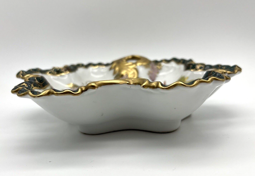 VTG Hand Painted Shozan Kutani Temple Moriage Ruffled Edge Dish Bowl Japan 8.5" - Picture 4 of 11