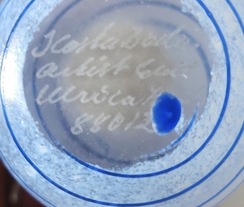 Kosta Boda Hand Blown Glass MINIATURE PITCHER Signed w/ Label Numbered 3" Sweden - Picture 2 of 4