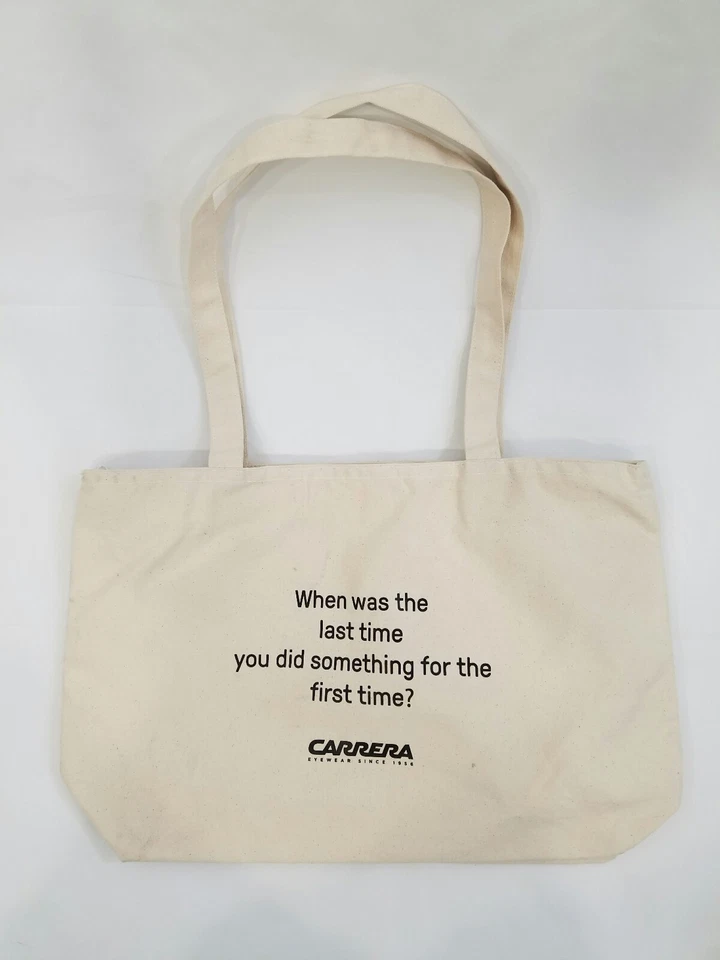 BOLSO DE MANO CARRERA "EYE WEAR DESDE 1956" BEIGE LONA  Foto 2 de 4