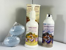 CASWELL-MASSEY ENGLISH LAVENDER Talc 3.5 oz Liquid Soap 8.5 oz Guest Soaps