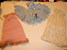 Lot of 3 Vintage Barbie Doll Handmade Crochet Dresses BEAUTIFUL Lot 3 T15 