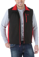 WRANGLER Performance Trail Vest Full Zip Water Repellent Black Red Sz L