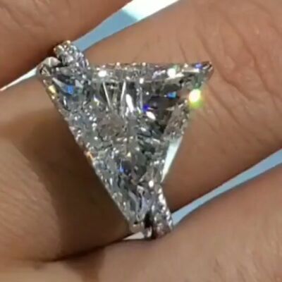 Trillion Cut Cubic Zircon Jewelry Elegant 925 Silver Filled Women Ring Sz 6-10